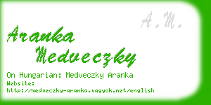 aranka medveczky business card